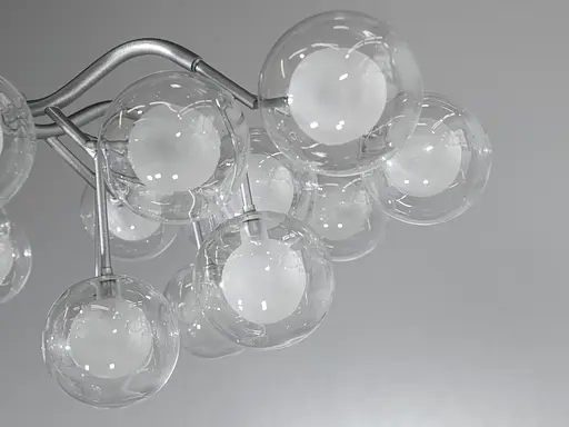 Футуристична новинка, офісна люстра "Світлячок", 30 ламп, хром сатин - фото 4