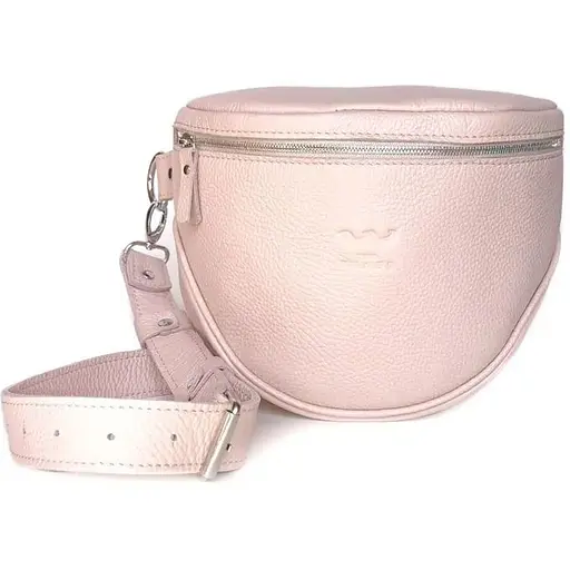 Шкіряна сумка поясна-кроссбоді Vacation пудровая флотар - фото 1
