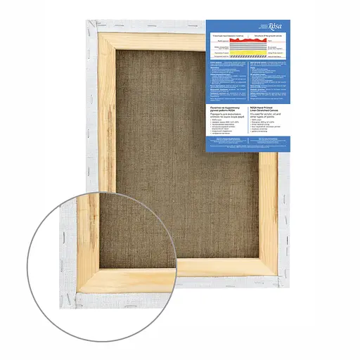 Подрамник Rosa 20×30 см модуль №1 среднее зерно масляная грунтовка лен - фото 3