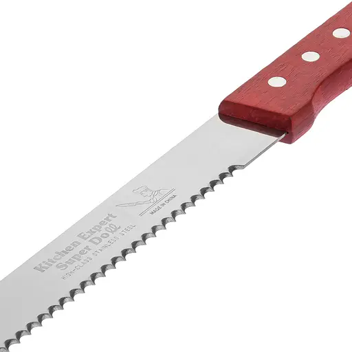 Кондитерский нож для хлеба и бисквита с крупными зубьями 48 см Серый 88123 - фото 5