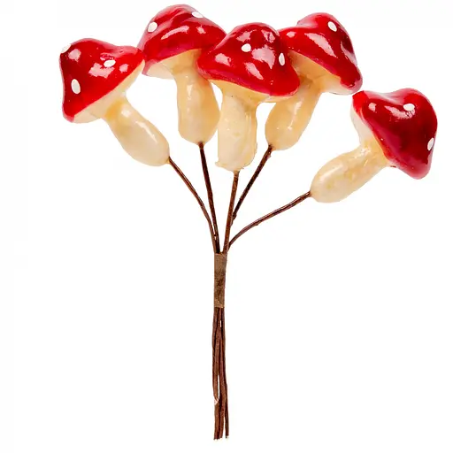 Гриб декоративний Мухомор Yes! Fun, 3 см, 5 шт. в пучку, глянцевий