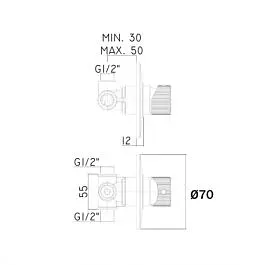 Смеситель для душа Paffoni Jo Ø70 мм black matt JO010NO70, Черный матовый - фото 2