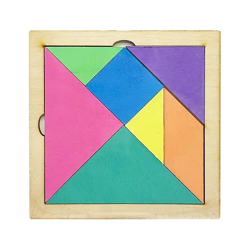 Дитяча розвиваюча іграшка "Танграм" Атлас AS-7112, О-00008 кольоровий, дерево, 12х12 см - фото 1