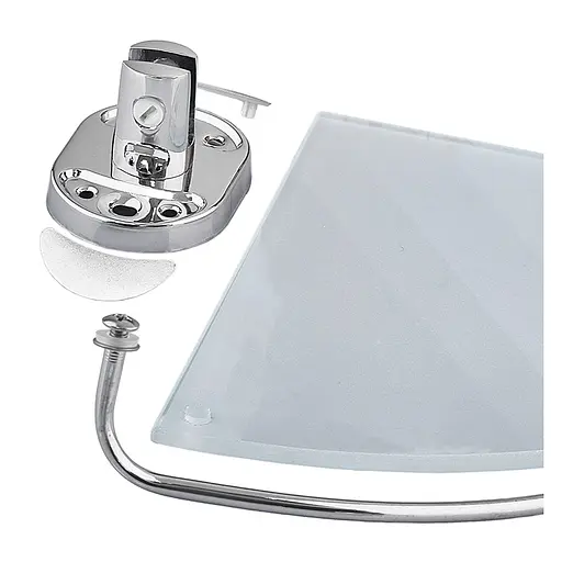 Полка угловая с ограничителем Zerix стекло AFB-0107-1 ZX5073, Хром - фото 2