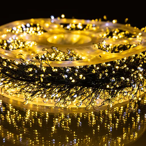 Новорічна гірлянда кімнатна роса 100 м 3000 LED Хвойна лапа зелений провід Жовтий Garlando D3000L100MGY - фото 2