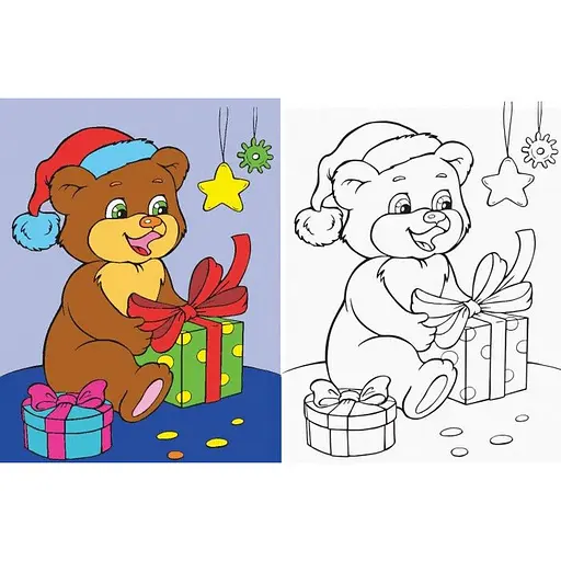 Детская раскраска "Посмотри и раскрась Новый год" 628009 - фото 7