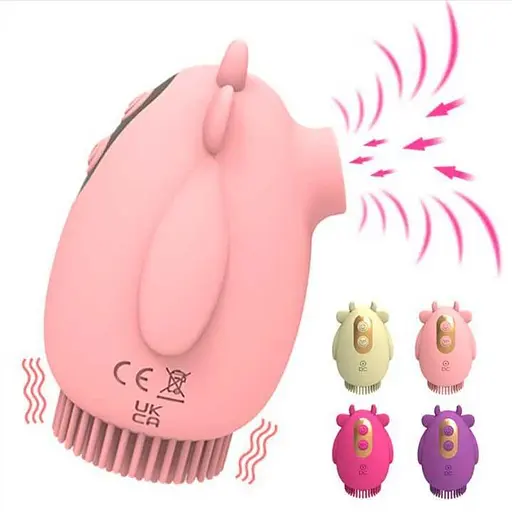 "Бычок" USB вакуумный вибратор-вуманайзер двусторонний для стимуляции клитора Розовый K000736 - фото 7