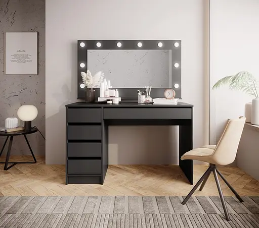 Стіл туалетний письмовий Perfect Home Ада / Ada 5S/120 з 5 шухлядами Антрацит (PFH-091308) - фото 9