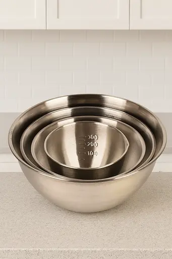 Миски из нержавеющей стали, набор 4 шт. 400-2100 мл - фото 2