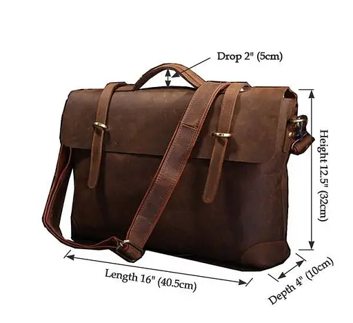 Чоловічий шкіряний портфель John McDee 40.5х10х32 см sum0026052 - фото 4