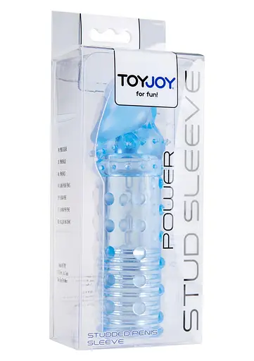 Насадка на пенис ToyJoy Power Stud Sleeve 15.5 см (голубой) - фото 3