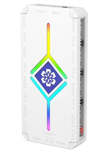 Контролер Coolmoon PWM ARGB controller (H9 WHITE) White - фото 7