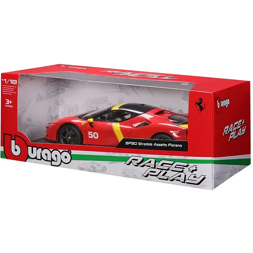 Автомодель Bburago R&P Ferrari SF90 Stradale Assetto Fiorano 1:18 (18-16021) - фото 8