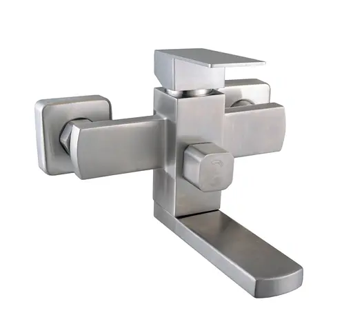 Змішувач для ванни Globus Lux KUBUS SKU-102N нержавійка євро для душу з функціональним комплектом - фото 1