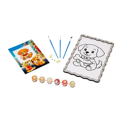 Дитячий набір для розпису по дереву "Песик" PuzzleOK Puz-22979 формат А5 - фото 3