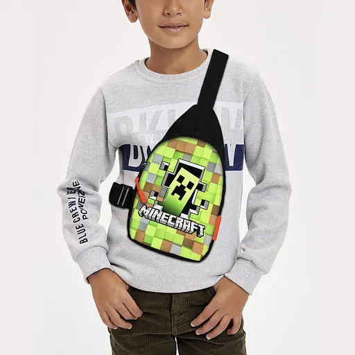 Сумка через плече дитяча Minecraft Кріпер 29х17 см сумка слінг для хлопчика (02075)