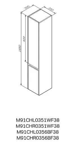 Пенал Am.Pm Gem S підлоговий 35 см лівий білий глянець/дерево M91CHL0351WF38 - фото 8