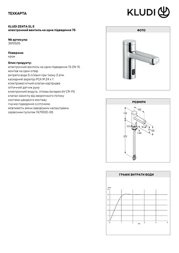 Змішувач для умивальника Kludi Zenta 3810505 - фото 3