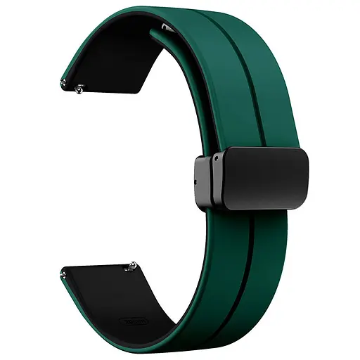 Силіконовий ремінець Classy для Smart Watch 20mm Green / Black - фото 2