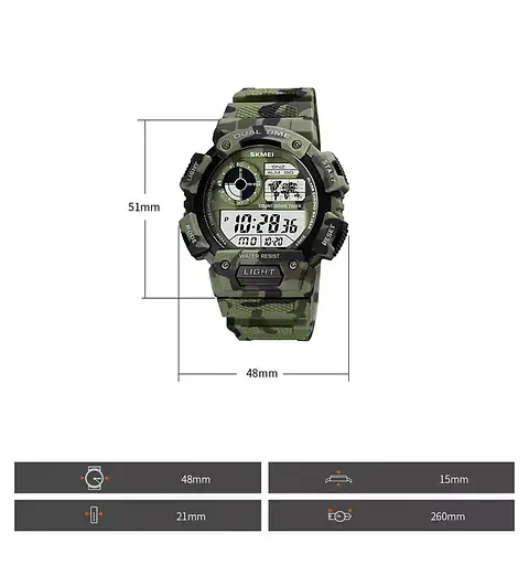 Чоловічий спортивний годинник Skmei 1723 (Камуфляж) - фото 7