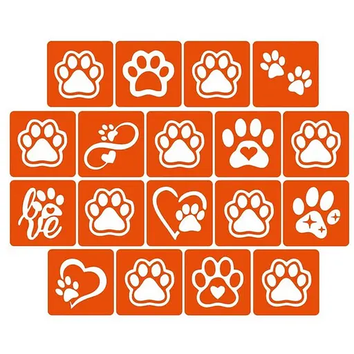 Набір трафаретів для біо-тату Таба лапки taba_lapki_5x5_18_1