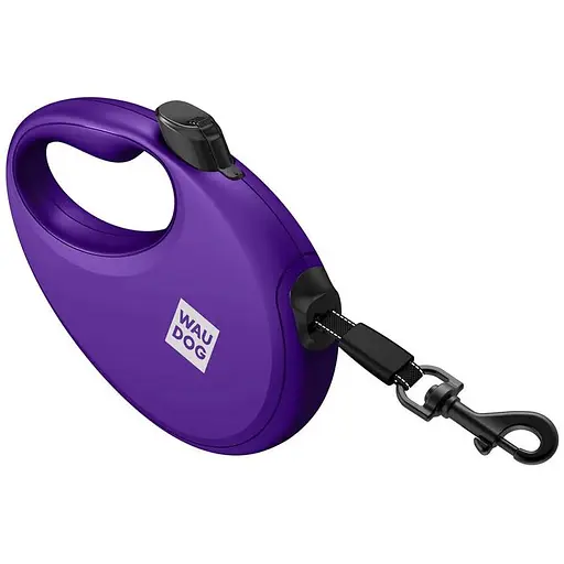 Повідець-рулетка для собак Waudog R-leash з контейнером для пакетів, світловідбивна стрічка, L, до 40 кг, 5 м, фіолетовий - фото 4