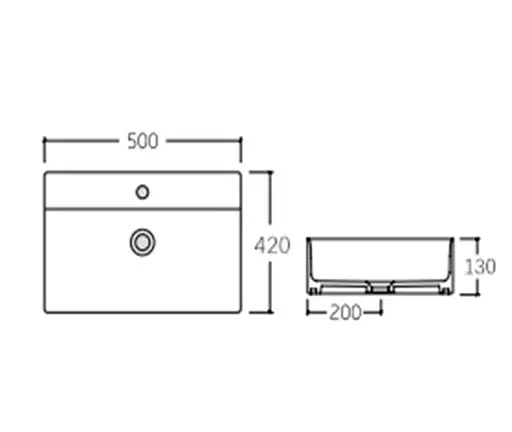 Раковина подвесная Qtap Nando LT 500х420х130 Matt Black без донного клапана QT12116146AMB - фото 6