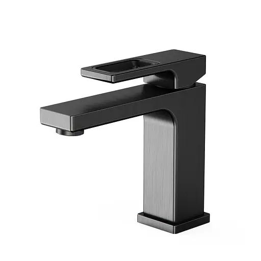 Змішувач для умивальника Gappo G1017-9 збройова сталь Графітовий хром - фото 1