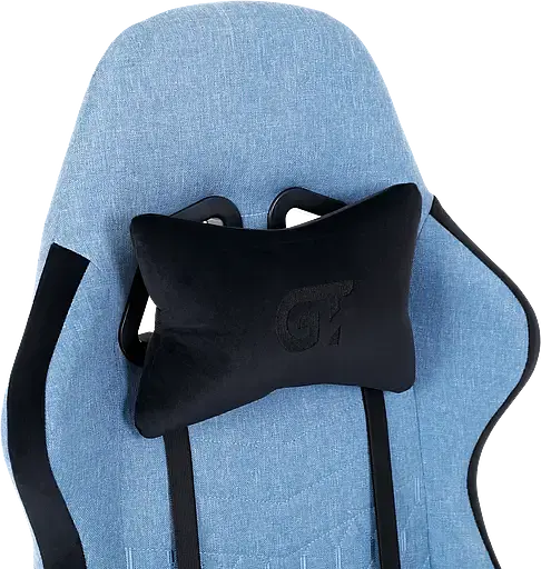 Геймерское кресло GT Racer черное со светло-синим (X-2324 Fabric Light Blue/Black Suede) - фото 6