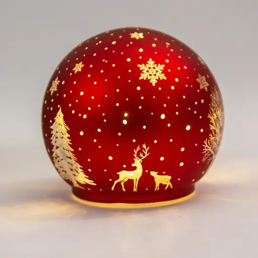 Світильник декоративний Chomik Куля скляний LED 12x11 см червоний (BOZ1853) - фото 2