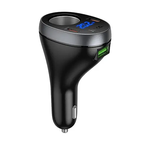 Адаптер автомобільний HOCO Correct cigarette lighter car charger Z61A |2Type-C/1USB/1DC, 60W, PD/QC| - фото 1