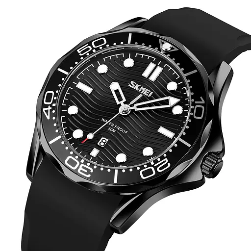 Наручний годинник чоловічий 9276PBKBK Black-Black Silicone Strap Skmei acs0029809 - фото 2