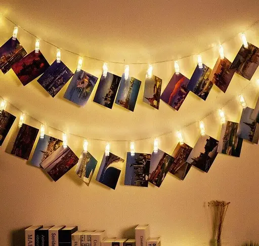 Светодиодная гирлянда Sun Lamp с прищепками для фото 20 led 3 м на батарейках - фото 6