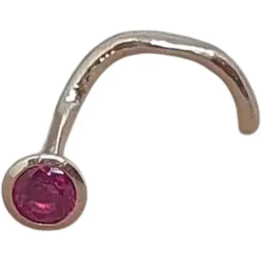 Золота сережка-пірсинг Dear в ніс Dear с фіанітом. 1023.1 рожевий