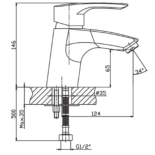 Змішувач для умивальника Haiba HANSBERG 021 (HB0171) - фото 2