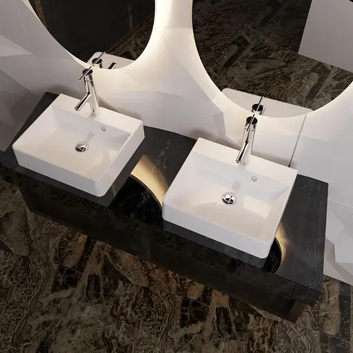 Раковина матова накладна Amidicon Solo 50 500x430 з литого каменю SOLO_50_MAT, Білий матовий - фото 8