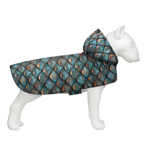 Дождевик-накидка с капюшоном для собак Waudog Clothes рисунок Чешуя M А 40-43 см B 52-62 см С 33-42 см - фото 2