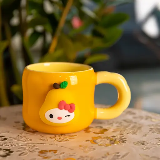 Чашка фарфоровая Yiwu Sanrio 400 мл с магнитом оранжевый Yiwu FM-37B - фото 2