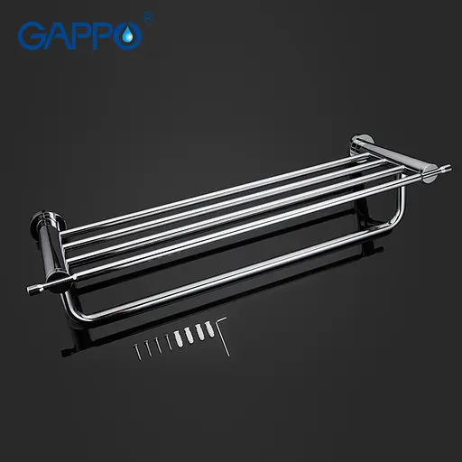 Полка с держателем для полотенец Gappo G1824, 580 мм, Хром - фото 5