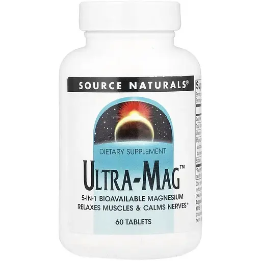 Комплекс магнию Source Naturals Ultra-Mag, 60 таблеток з п'яти форм