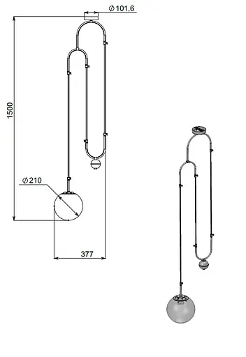 Підвіс FJ Сounterweight PikArt арт. 23682 Чорний Білий - фото 2