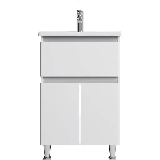 Тумба з умивальником AM.PM X-Joy 55 см підлогова 1 ящик білий M85-FSX0553-WC0553WG38 Білий - фото 1