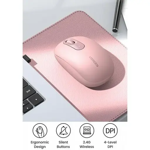 Миша Ugreen MU105 Portable рожевий (90686) - фото 2