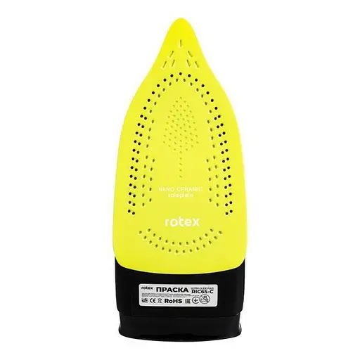 Гладильный утюг Rotex RIC65-C Ultra Glide Plus Керамическое покрытие 2400Вт Резервуар 380мл Черный / Желтый - фото 2