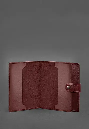 Кожаная обложка-портмоне для удостоверения офицера 11.0 бордовая - фото 3