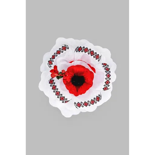 Бант для девочки Мак вышиванка/1 Красный (2000990700421A) - фото 1