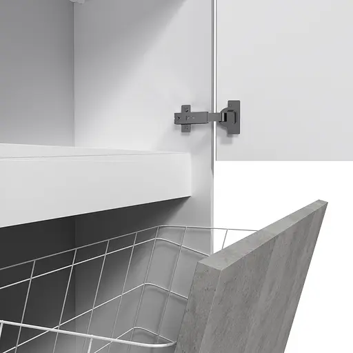 Пенал Am.Pm Gem S 60 см підлоговий з кошиком білий глянець/базальт M91CRX0601BF38, Білий - фото 6