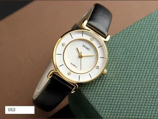 Жіночий класичний годинник Skmei 1330 (Золотистий) - фото 4