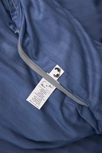 Комплект постельного белья Moon&Star King Size 220x240 наволочки 4х70х70 Delfi Blue Satin Stripe - фото 7