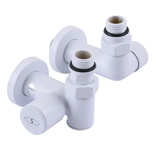 Набір Кран вентильний кутовий з американкою Solomon Lux 1/2″ White 7777 TEN (2шт.) 000020287 - фото 1